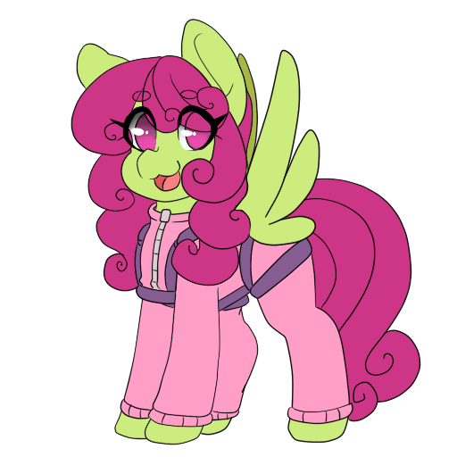 Size: 512x512 | Tagged: safe, artist:tolsticot, oc, oc only, oc:windcatcher, species:pegasus, species:pony, animated, clothing, cute, dancing, female, flapping wings, frame by frame, happy, harness, hoofy-kicks, jumpsuit, looking at you, mare, ocbetes, simple background, smiling, solo, tack