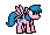 Size: 172x120 | Tagged: safe, artist:mega-poneo, character:firefly, g1, female, g1 to g4, generation leap, megaman, megapony, pixel art, simple background, solo, sprite, transparent background, video game