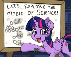 Size: 3000x2400 | Tagged: safe, artist:latecustomer, character:twilight sparkle, character:twilight sparkle (alicorn), species:alicorn, species:pony, chemistry joke, female, immunology, looking at you, mare, science, solo