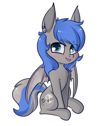 Size: 1200x1460 | Tagged: safe, artist:ashee, oc, oc:moonslurps, species:bat pony, species:pony, 2019 community collab, derpibooru community collaboration, piercing, simple background, solo, tongue out, transparent background