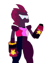 Size: 1536x2048 | Tagged: safe, artist:supahdonarudo, character:tempest shadow, species:anthro, cartoon network, clothing, cosplay, costume, garnet (steven universe), gauntlet, glasses, raised fist, simple background, steven universe, transparent background