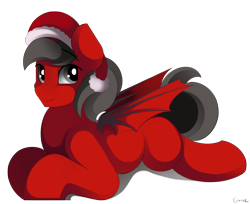 Size: 3888x3166 | Tagged: safe, artist:conrie, oc, oc only, oc:queen phillip, species:alicorn, species:bat pony, species:changeling, species:pony, episode:hearth's warming eve, g4, my little pony: friendship is magic, christmas, christmas changeling, clothing, commission, disguise, disguised changeling, female, google drive, hat, holiday, male, mare, santa hat, simple, simple background, solo, stallion