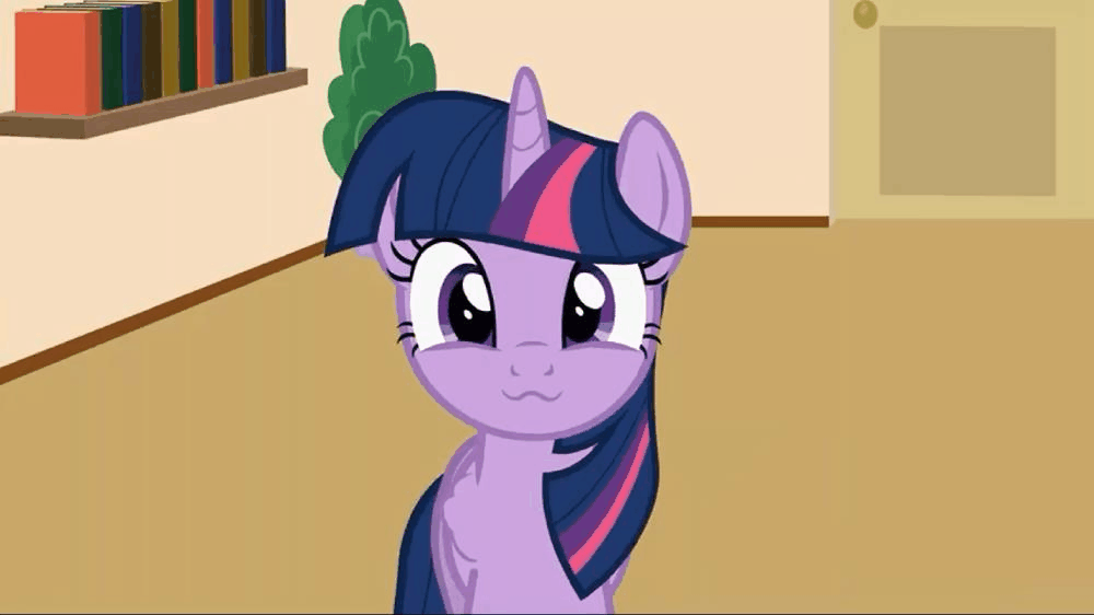 Size: 1000x562 | Tagged: safe, artist:forgalorga, character:twilight sparkle, character:twilight sparkle (alicorn), species:alicorn, species:pony, :3, animated, behaving like a cat, book, bookshelf, cute, dawwww, door, female, gif, horn, imminent pounce, majestic, mare, plant, solo, spread wings, twiabetes, wingboner, wings, your little pets