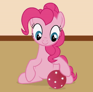 Size: 302x300 | Tagged: safe, artist:forgalorga, character:pinkie pie, animated, ball, cute, diapinkes, female, gif, your little pets