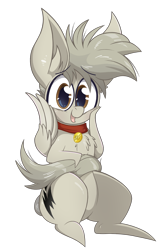 Size: 1313x2040 | Tagged: safe, artist:dragonpone, derpibooru original, oc, oc only, oc:bolt the super pony, species:pegasus, species:pony, 2019 community collab, derpibooru community collaboration, chest fluff, collar, ear fluff, looking at you, male, open mouth, simple background, sitting, smiling, solo, stallion, transparent background, wing hands