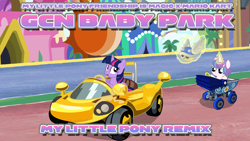 Size: 1920x1080 | Tagged: safe, artist:dashiemlpfim, artist:jeats-axl, artist:yoshigreenwater, character:princess flurry heart, character:twilight sparkle, species:pony, baby, baby park, baby pony, blue shell, cart, crossover, foal, mario kart, this will end in tears