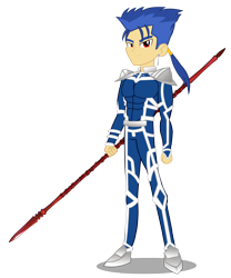 Size: 2833x3398 | Tagged: safe, artist:trungtranhaitrung, character:flash sentry, character:lancer, my little pony:equestria girls, crossover, cu chulainn, equestria girls-ified, fate/grand order, fate/stay night, gae bolg