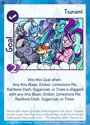 Size: 788x1088 | Tagged: safe, artist:befishproductions, artist:ithryskylark, character:aria blaze, character:limestone pie, character:princess ember, character:rainbow dash, character:sugarcoat, character:trixie, species:pony, my little pony:equestria girls, :t, cute, equestria girls ponified, limetsun pie, ponified, tsundaria, tsundember, tsunderainbow, tsundere, tsunderecoat, tsunderixie, twilight sparkle's secret shipfic folder