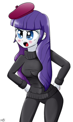 Size: 900x1500 | Tagged: safe, artist:riouku, edit, character:rarity, episode:sweet and elite, g4, my little pony: friendship is magic, my little pony:equestria girls, background removed, beatnik rarity, beret, clothing, hat, simple background, sweater, transparent background, vector
