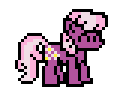 Size: 123x90 | Tagged: safe, artist:mega-poneo, character:cheerilee, species:pony, eyes closed, female, happy, megaman, megapony, pixel art, simple background, solo, sprite, transparent background, video game