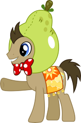 Size: 4649x7000 | Tagged: safe, artist:chainchomp2, character:doctor whooves, character:time turner, species:earth pony, species:pony, episode:one bad apple, g4, my little pony: friendship is magic, absurd resolution, bow tie, clothing, costume, male, raised hoof, simple background, smiling, solo, stallion, transparent background, underhoof, vector
