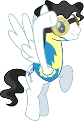Size: 6000x8693 | Tagged: safe, artist:chainchomp2, character:starry eyes, species:pegasus, species:pony, episode:wonderbolts academy, absurd resolution, background pony, clothing, flying, goggles, male, salute, simple background, solo, stallion, transparent background, uniform, vector, wonderbolt trainee uniform