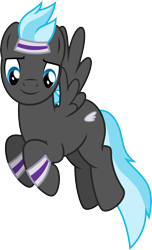 Size: 3653x6000 | Tagged: safe, artist:chainchomp2, species:pegasus, species:pony, episode:it ain't easy being breezies, g4, my little pony: friendship is magic, absurd resolution, background pony, flying, headband, hoofband, looking down, male, simple background, solo, stallion, thunderclap, transparent background, vector