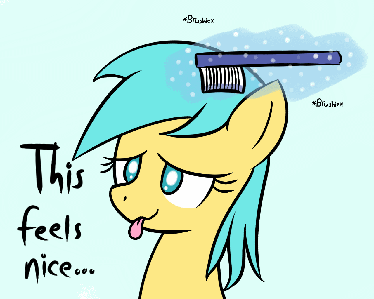 Size: 1280x1024 | Tagged: safe, artist:datahmedz, character:sunshower raindrops, species:pony, animated, ask, brushie, female, gif, magic, raindropsanswers, solo, tongue out, tumblr