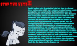 Size: 1560x929 | Tagged: safe, artist:jawsandgumballfan24, character:rumble, species:pegasus, species:pony, episode:marks and recreation, g4, my little pony: friendship is magic, bait, colt, downvote bait, drama, foal, grammar error, male, misspelling, op is a duck, sad, solo