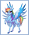 Size: 1487x1775 | Tagged: safe, artist:silkensaddle, derpibooru original, character:rainbow dash, species:pegasus, species:pony, backwards cutie mark, chest fluff, colored hooves, ear fluff, eye clipping through hair, female, leg fluff, mare, raised hoof, simple background, solo, spread wings, two toned wings, wings