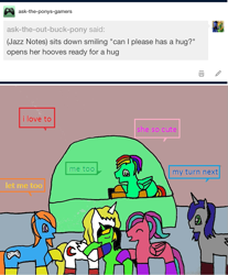Size: 1071x1292 | Tagged: safe, artist:ask-luciavampire, oc, species:bat pony, species:earth pony, species:pegasus, species:pony, species:unicorn, 1000 hours in ms paint, ask, tumblr, tumblr:ask-the-pony-gamers