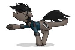 Size: 3000x2023 | Tagged: safe, artist:datte-before-dawn, artist:fenixdust, oc, oc:ivy, species:pony, species:unicorn, clothing, dancing, extended trot pose, female, happy, mare, solo