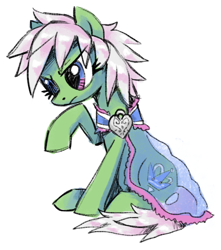 Size: 644x728 | Tagged: safe, artist:needsmoarg4, species:earth pony, species:pony, cape, clothing, crystal crown, solo