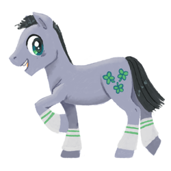 Size: 800x800 | Tagged: safe, artist:needsmoarg4, character:lucky clover, species:earth pony, species:pony, leg warmers, male, simple background, solo, stallion, white background
