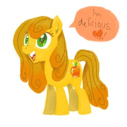 Size: 800x800 | Tagged: safe, artist:needsmoarg4, character:caramel apple, species:earth pony, species:pony, heart, solo