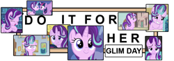 Size: 1000x350 | Tagged: safe, artist:agrol, artist:forgalorga, edit, screencap, character:starlight glimmer, character:twilight sparkle, species:pony, species:unicorn, equestria daily, episode:every little thing she does, episode:marks for effort, episode:the cutie map, g4, my little pony: friendship is magic, cute, do it for her, empathy cocoa, exploitable meme, glimmerbetes, i mean i see, meme, s5 starlight, starlight glimmer day, starlight wants your cutie mark
