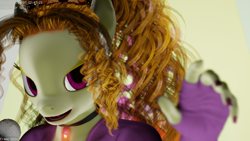 Size: 1280x720 | Tagged: safe, artist:stellarator, character:adagio dazzle, species:anthro, species:unguligrade anthro, equestria girls:rainbow rocks, g4, my little pony: equestria girls, my little pony:equestria girls, 3d, blender, bokeh, clothing, cycles, depth of field, equestria girls outfit, gem, looking at you, not sfm, siren gem, stage
