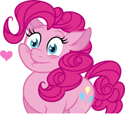 Size: 4888x4681 | Tagged: safe, artist:latecustomer, artist:silverrainclouds, edit, character:pinkie pie, species:earth pony, species:pony, blushing, color edit, colored, cute, diapinkes, female, heart, mare, simple background, solo, transparent background, vector