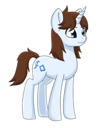 Size: 8000x9456 | Tagged: safe, artist:chedx, oc, oc only, oc:field seeker, species:pony, species:unicorn, absurd resolution, blue eyes, blue fur, brown mane, colored, commission, digital art, full body, male, simple background, solo, stallion, transparent background