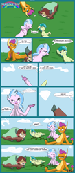 Size: 7000x16000 | Tagged: safe, artist:chedx, character:sandbar, character:silverstream, character:smolder, character:yona, species:changeling, species:dragon, species:earth pony, species:hippogriff, species:pony, species:reformed changeling, species:yak, absurd resolution, belly, bow, cloud, comic, cute, dialogue, diastreamies, dragoness, female, gem, hair bow, hungry, imagination, laughing, male, relaxing, sandabetes, smolderbetes, speech bubble, stomach growl, stomach noise, unamused, yonadorable