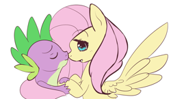 Size: 1165x676 | Tagged: safe, artist:pegacornss, character:fluttershy, character:spike, ship:flutterspike, female, male, shipping, straight