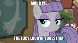 Size: 888x499 | Tagged: safe, artist:jawsandgumballfan24, edit, edited screencap, screencap, character:maud pie, species:earth pony, species:pony, episode:the gift of the maud pie, g4, my little pony: friendship is magic, caption, image macro, text