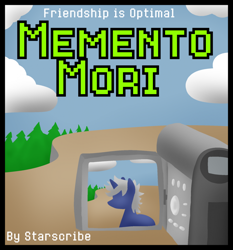 Size: 954x1024 | Tagged: safe, artist:zutcha, oc, oc only, oc:memento mori, species:pony, fanfic:friendship is optimal, fanfic, fanfic art, fanfic cover, video camera