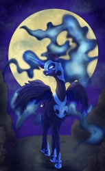Size: 2336x3806 | Tagged: safe, artist:noupu, character:nightmare moon, character:princess luna, species:alicorn, species:pony, female, mare, moon, solo