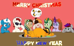Size: 1600x1000 | Tagged: safe, artist:chedx, oc, oc:chedx garfield, christmas, holiday, merry christmas, postcard