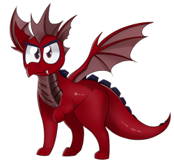 Size: 1909x1777 | Tagged: safe, artist:dragonpone, derpibooru original, oc, oc only, oc:havock, species:dragon, 2020 community collab, derpibooru community collaboration, male, raised leg, simple background, solo, spread wings, transparent background, wings