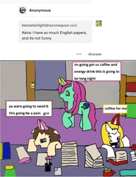 Size: 1124x1466 | Tagged: safe, artist:ask-luciavampire, oc, species:pony, species:unicorn, 1000 hours in ms paint, ask, school, tumblr, tumblr:ask-ponys-university, vampire, vampony