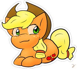 Size: 1061x953 | Tagged: safe, artist:zutcha, character:applejack, species:earth pony, species:pony, cute, female, jackabetes, ponyloaf, simple background, solo, transparent background