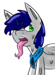 Size: 1863x2555 | Tagged: safe, artist:askhypnoswirl, oc, oc only, oc:waterpony, species:pegasus, species:pony, bandana, goo, goo pony, long tongue, open mouth, original species, simple background, solo, tongue out, transparent background