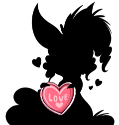 Size: 1700x1777 | Tagged: safe, artist:dragonpone, derpibooru original, oc, oc only, oc:vantablack, species:earth pony, species:pony, female, floating heart, heart, holiday, mare, simple background, solo, transparent background, valentine, valentine's day
