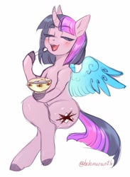 Size: 730x1000 | Tagged: safe, artist:helemaranth, character:twilight sparkle, character:twilight sparkle (alicorn), species:alicorn, species:pony, cold blooded twilight, eating, female, solo