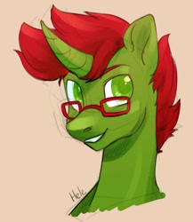 Size: 1000x1151 | Tagged: safe, artist:helemaranth, oc, oc only, species:pony, species:unicorn, bust, glasses, solo