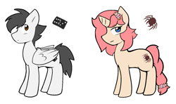 Size: 1558x923 | Tagged: safe, artist:zutcha, oc, oc only, oc:arcane word, oc:domino, species:pegasus, species:pony, species:unicorn, fanfic:friendship is optimal, cutie mark, female, male, mare, reference sheet, stallion, trans female