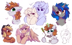 Size: 1600x1000 | Tagged: safe, artist:mirtash, oc, oc only, oc:calamity, oc:homage, oc:littlepip, species:pegasus, species:pony, species:unicorn, fallout equestria, female, freckles, male, mare, sketch, stallion, toaster, toaster repair pony