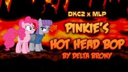 Size: 1920x1080 | Tagged: safe, artist:dashiemlpfim, character:maud pie, character:pinkie pie, species:pony, bag, donkey kong country, donkey kong series, female, games, grin, lava, music, remix, smiling, youtube link