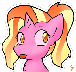 Size: 1039x987 | Tagged: safe, artist:zutcha, character:luster dawn, species:pony, species:unicorn, blep, female, signature, simple background, solo, tongue out, transparent background