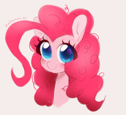 Size: 2037x1864 | Tagged: safe, alternate version, artist:kaikururu, character:pinkie pie, species:earth pony, species:pony, :3, bust, coronavirus, covid-19, cute, diapinkes, digital art, face mask, female, looking at you, mare, portrait, simple background, solo, white background