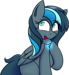 Size: 1982x2142 | Tagged: safe, artist:askhypnoswirl, oc, oc only, oc:rainshadow, species:pegasus, species:pony, jewelry, necklace, possessed, simple background, solo, white background