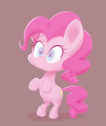 Size: 1676x1994 | Tagged: safe, artist:noupu, character:pinkie pie, species:earth pony, species:pony, bipedal, cute, diapinkes, female, mare, simple background, smiling, solo