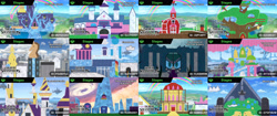 Size: 5120x2160 | Tagged: safe, artist:pika-robo, community related, canterlot, canterlot castle, castle of the royal pony sisters, cloudsdale, compilation, crystal empire, golden oaks library, manehattan, mount aris, nintendo, nintendo switch, ponyville, ponyville town hall, stage builder, super smash bros., super smash bros. ultimate, sweet apple acres, sweet apple acres barn, twilight's castle